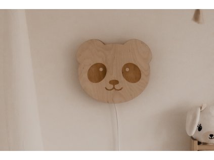 Dřevěná nástěnná lampička - Panda
