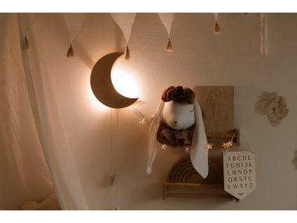 Dřevěná nástěnná lampička - Měsíc