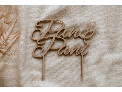 Dřevěný zápich - Pan a Paní