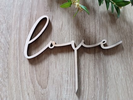 Jemný dortový zápich "love"