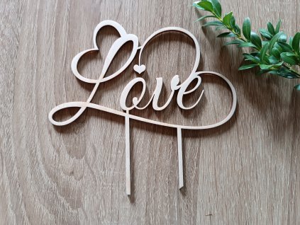 Jemný dortový zápich "love"