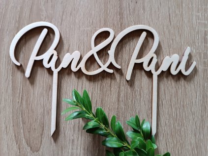Jemný dortový zápich "pan a paní"