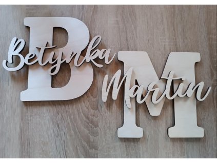 Dřevěné jméno na zeď