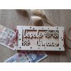 Dřevěná obálka na finanční hotovost "od Ježíška"