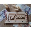 Dřevěná obálka na finanční hotovost "od Ježíška"
