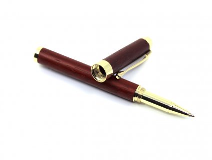 Dřevěné kuličkové pero Bravo Padouk Zlatá