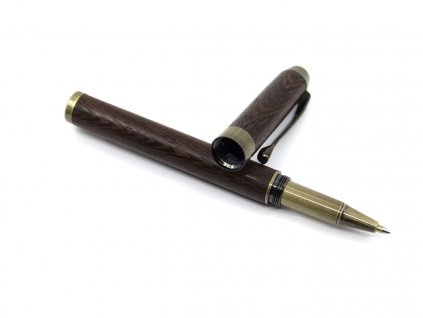 Dřevěné kuličkové pero Bravo Wenge Antický bronz