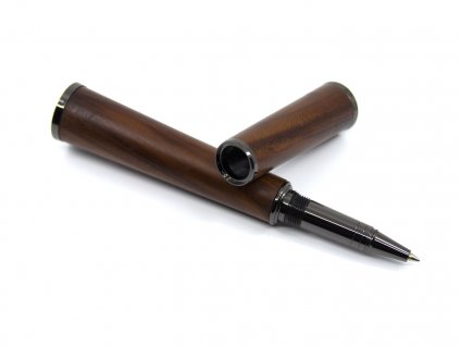 Dřevěné kuličkové pero Alpha Švestka Gunmetal