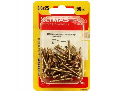 BWK 3x25mm-50ks-skrutky do drevo-krížové