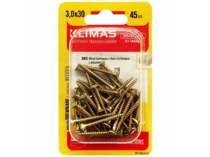 BWK 3x30mm-45ks-skrutky do drevo-krížové