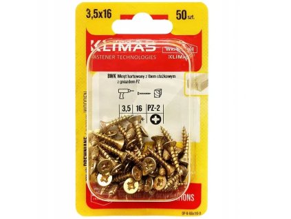 BWK 3.5x16mm-50ks-skrutky do drevo-krížové
