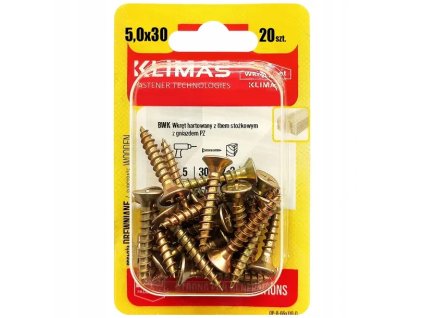 BWK 5x30mm-20ks-skrutky do drevo-krížové