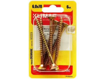 BWK 6x70mm-6ks-skrutky do drevo-krížové