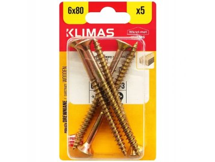 BWK 6x80mm-5ks-skrutky do drevo-krížové