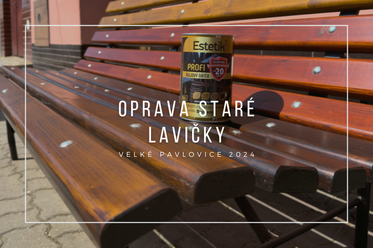 Renovace lavičky s ukázkou všech odstínů Estetiku Profi