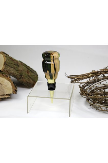 Zátka na víno ZVP028 Bilingové dřevo a pryskyřice