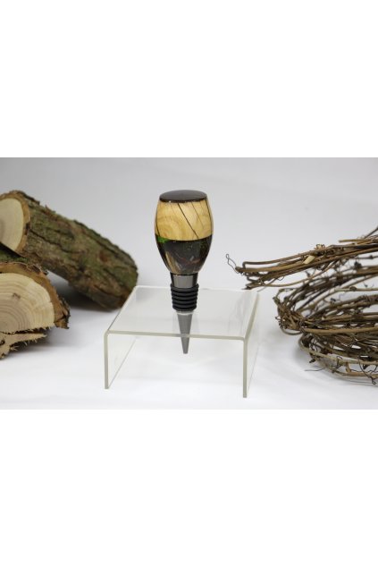 Zátka na víno ZVP030 Bilingové dřevo a pryskyřice