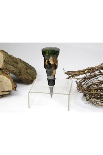 Zátka na víno ZVP038 Ořechové dřevo a pryskyřice