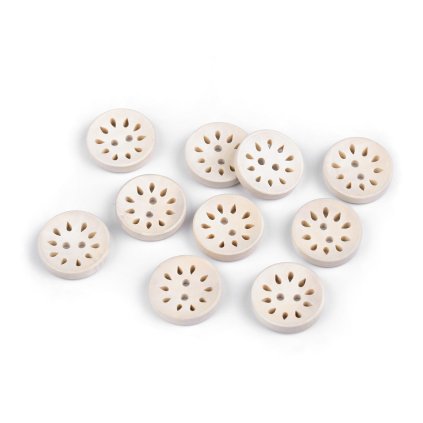 Holzknopf mit Ausschnitten (Varianta natürlich hell, Balení 10 Stück)