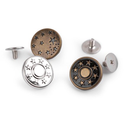 Metallknopf/Jeans-Schraubknopf, Größe 26" (Varianta 1 Nickel, Balení 5 Stück)