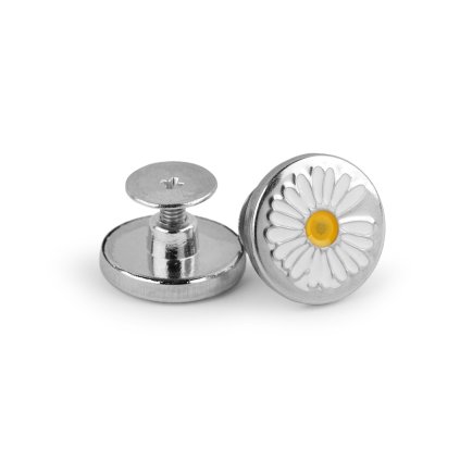 Metallknopf/Jeans-Schraubknopf Margerite, Größe 26" (Varianta Nickel weiß, Balení 5 Stück)