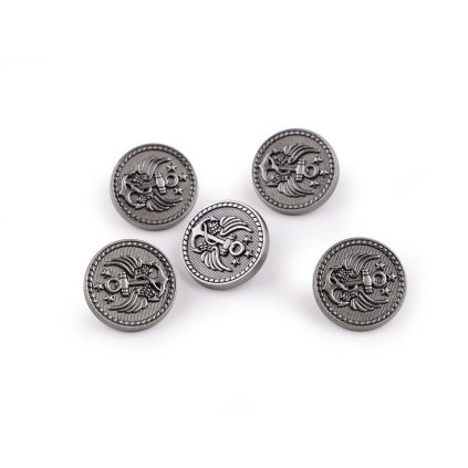 Metallknopf, Größe 28"; 32"; 36" (Varianta 1 (28") Nickel antik, Balení 5 Stück)