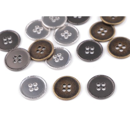 Metallknopf, Größe 28" (Varianta 2 Nickel schwarz, Balení 5 Stück)