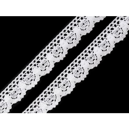 Klöppelspitze, Baumwolle, Breite 25 mm (Varianta 1 weiß, Balení 27 M)