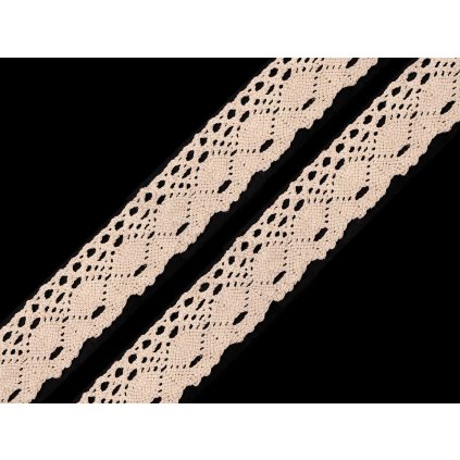 Klöppelspitze, Baumwolle, Breite 35 mm (Varianta 1 weiß, Balení 18 M)