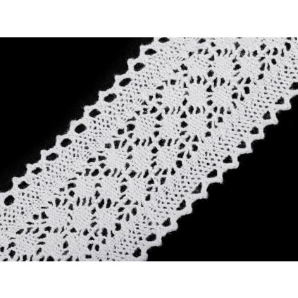Klöppelspitze/Einsatzspitze aus Baumwolle, Breite 60 mm (Varianta 1 weiß, Balení 1 M)