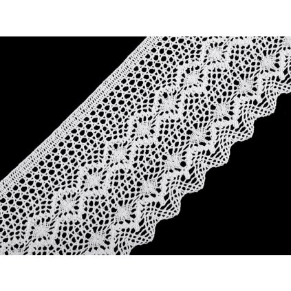 Klöppelspitze, Baumwolle, Breite 10,5; 11,5 cm (Varianta 1 (10,5 cm) weiß, Balení 13.5 M)