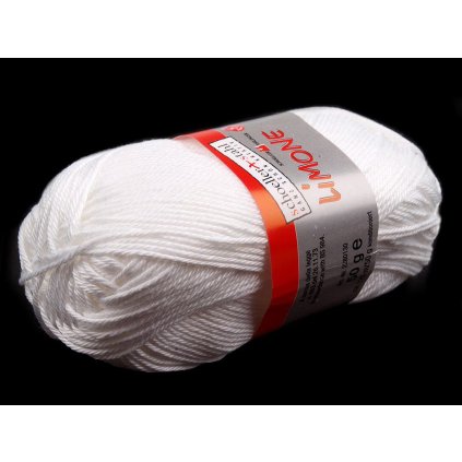 Strickgarn aus Baumwolle Limone 50 g (Varianta 1 (006) weiß, Balení 1 Stück)