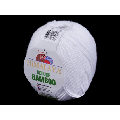 Strickgarn Deluxe Bamboo 100 g (Varianta 1 (01) weiß, Balení 1 Stück)