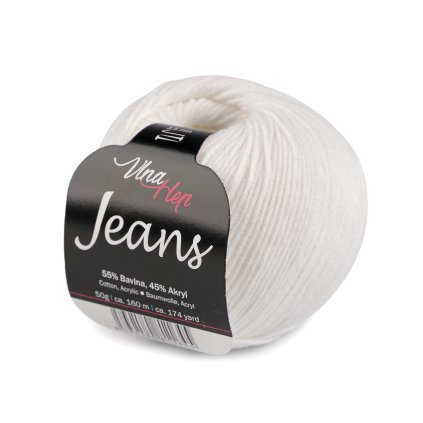 Strickgarn Jeans, 50 g (Varianta 1 (8002) weiß, Balení 1 Stück)