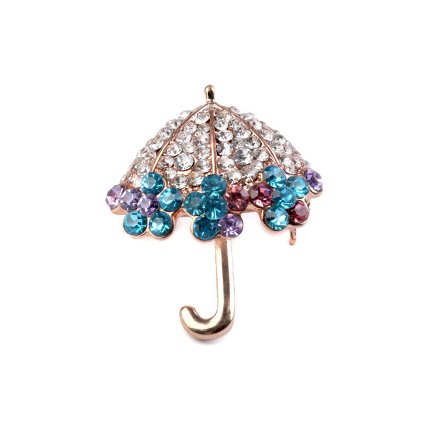 Brosche mit geschliffenen Steinchen Regenschirm, Biene (Varianta 2 Nickel schwarz Biene, Balení 1 Stück)