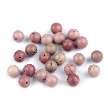 Rhodonit, Mineralperlen, Ø 8 mm (Varianta 1 pink, Balení 10 Stück)