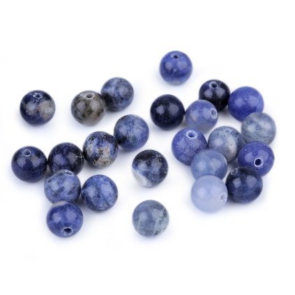 Sodalith, Mineralperlen, Ø 8 mm (Varianta sodalit, Balení 12 Stück)