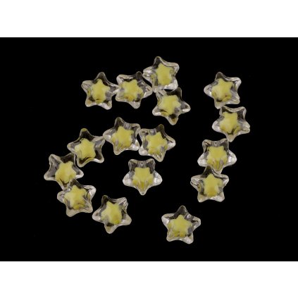 Kunststoffperlen Stern Ø 11 mm mit Farbe innen (Varianta 1 weiss-gelb, Balení 10 g)
