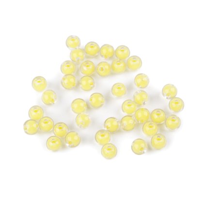 Kunststoffperlen Ø 8 mm mit Farbe innen (Varianta 1 weiss-gelb, Balení 10 g)