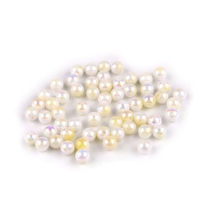 Kunststoffperlen mit Meerjungfrau-Effekt, Ø 6 mm (Varianta 1 hell-créme, Balení 20 g)