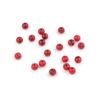 Synthetischer roter Türkis, Mineralperlen, Ø 4 mm (Varianta roter Türkis, Balení 20 Stück)