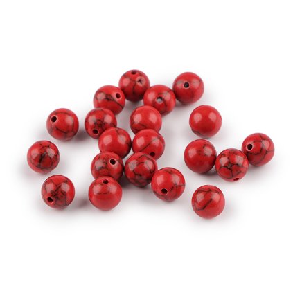 Synthetischer roter Türkis, Mineralperlen, Ø 8 mm (Varianta roter Türkis, Balení 20 Stück)