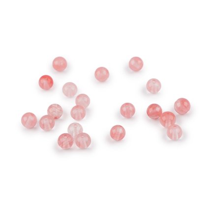 Synthetischer Kirschquarz, Mineralperlen, Ø 5 mm (Varianta Kirschquarz, Balení 20 Stück)