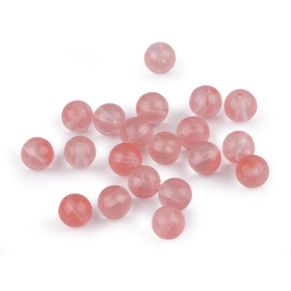 Synthetischer Kirschquarz, Mineralperlen, Ø 7 mm (Varianta Kirschquarz, Balení 20 Stück)