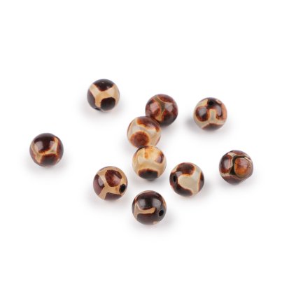 Synthetischer Dzi-Achat, Mineralperlen, Ø 8 mm (Varianta Achat, Balení 10 Stück)