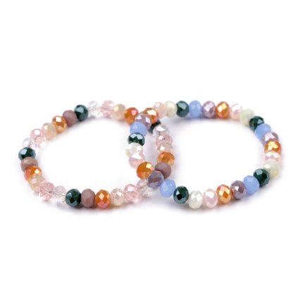 Armband elastisch mit geschliffenen Perlen (Varianta 1 puderig, Balení 1 Stück)