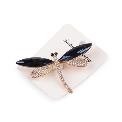 Brosche mit geschliffenen Steinchen Libelle (Varianta Crystal blau, Balení 1 Stück)