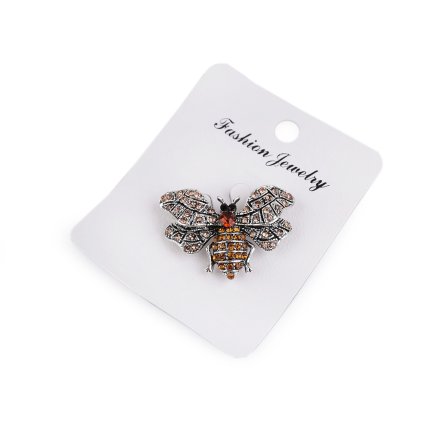 Brosche mit geschliffenen Steinchen Biene (Varianta 1 platine, Balení 1 Stück)