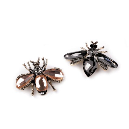 Brosche mit geschliffenen Steinchen Biene (Varianta 1 puderig, Balení 1 Stück)