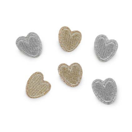 Aufbügler mit Lurex Herz (Varianta 1 Silber, Balení 10 Stück)